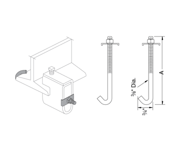 2626J Threaded Rod Beam Clamp, PUPCO